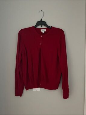 Foxcroft Women's Deep Red Button Cardigan